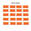 20Pcs Razor Scraper Blades Plastic Scraper Replacement for Car Sticker Remover Decals Window Glass Clean Scraper Glue Remover