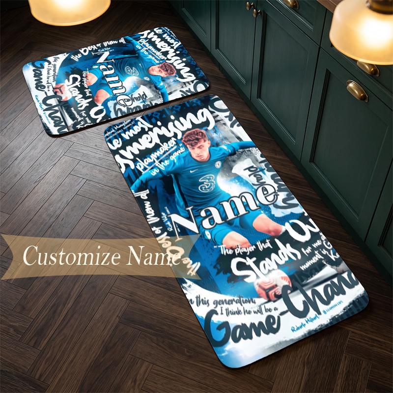 Kai Havertz (1) Customize Name Flannel Kitchen Mat Soft Non-Slip Kitchen Floor Runner Rug for Home Kitchen Decor
