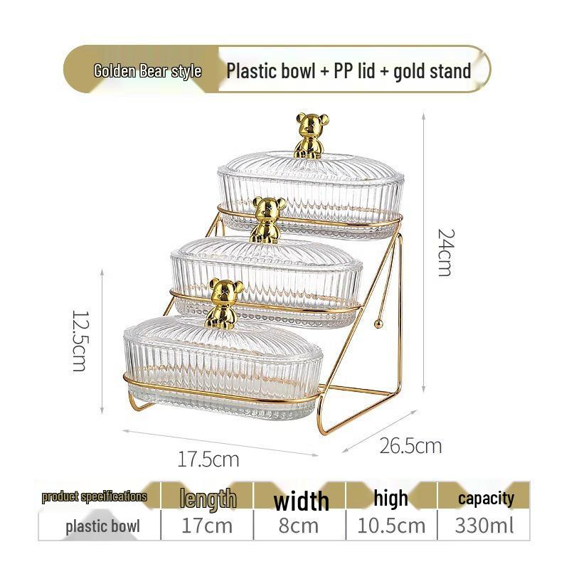 Elegant Multi-Layer Fruit and Snack Tray for Living Room