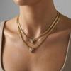 European/American Stainless Steel Diamond-encrusted Eye Necklace High-end Sense Niche Retro Collarbone Chain Titanium Steel Item Jewelry Women