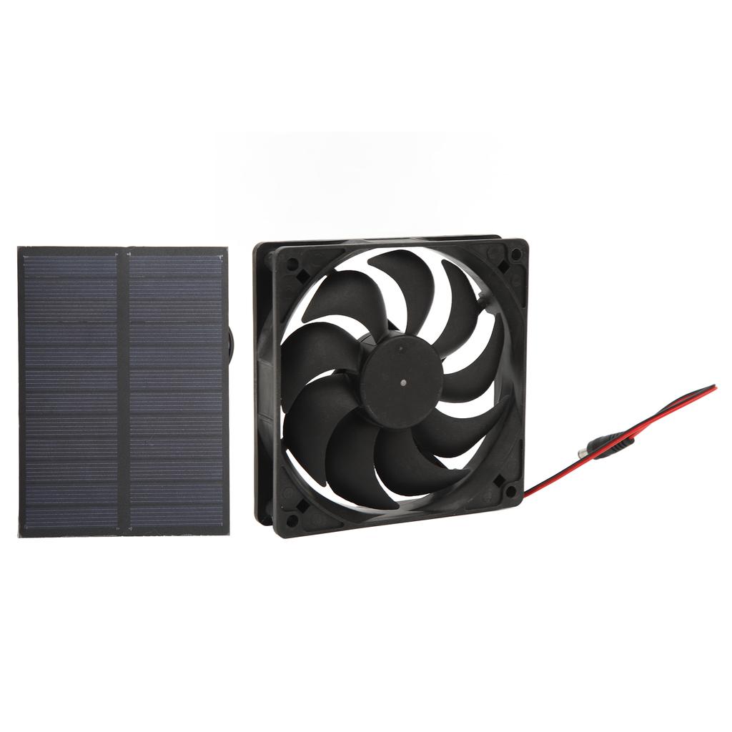 Outdoor Solar Panel Fan Kit Monocrystalline Silicon for Caravans Campers Toilets Pet Houses 12V 3W
