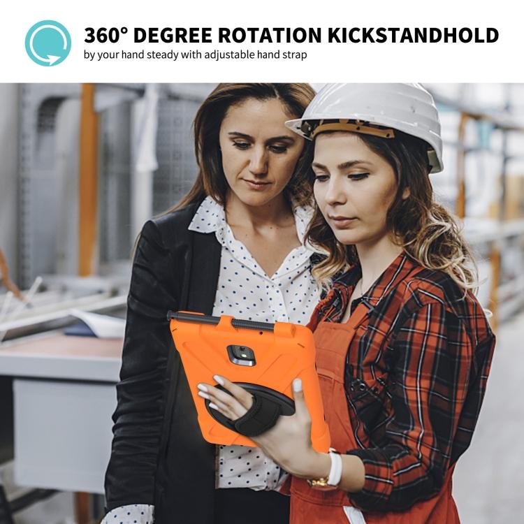 For Samsung Galaxy Tab Active 3 T570 / T575 8.0 Shockproof Colorful Silicone + PC Protective Case with Holder & Shoulder Strap & Hand Strap