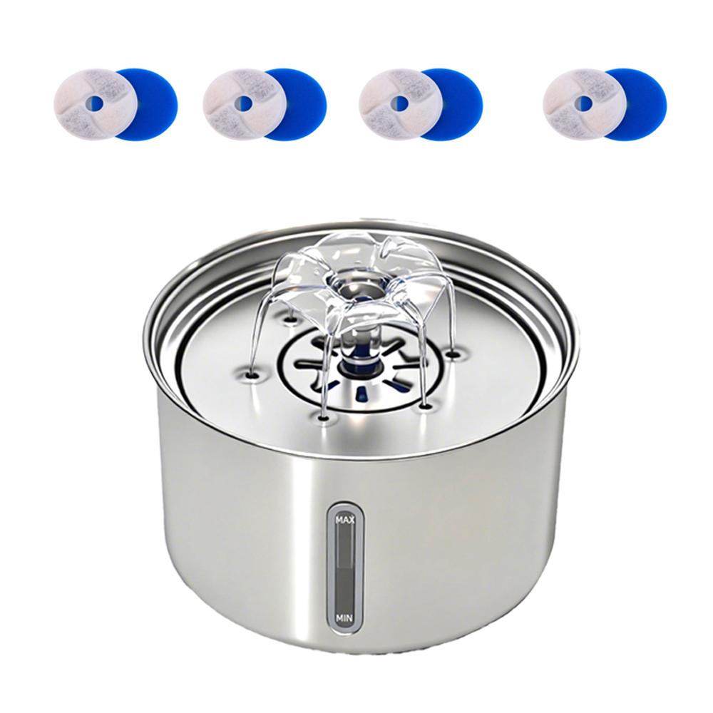 

Stainless Steel Pet Water Fountain Cat Automatic Water Feeder USB Electric Mute for Cat Dog Filter Fountain Smart Drinking Bowl
