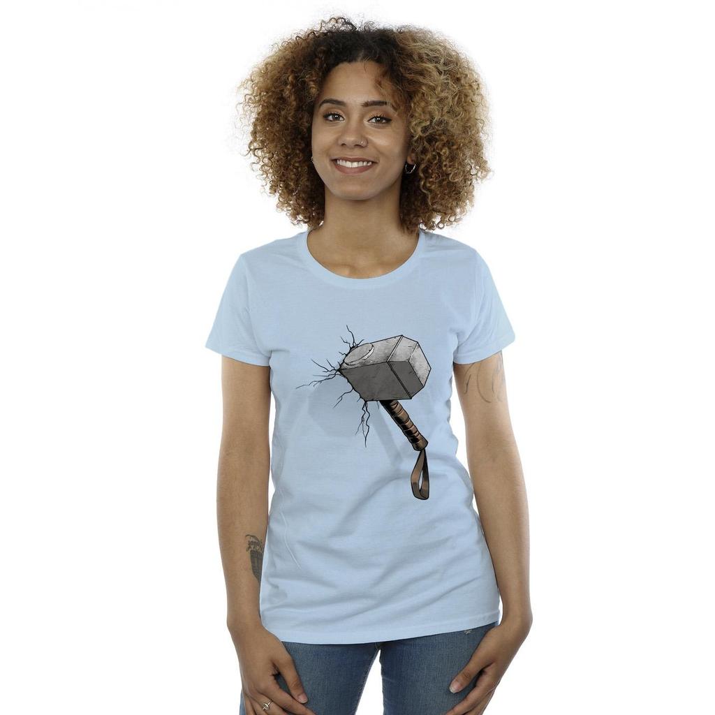 Marvel Universe Womens/Ladies Thor Hammer Crack Cotton T-Shirt