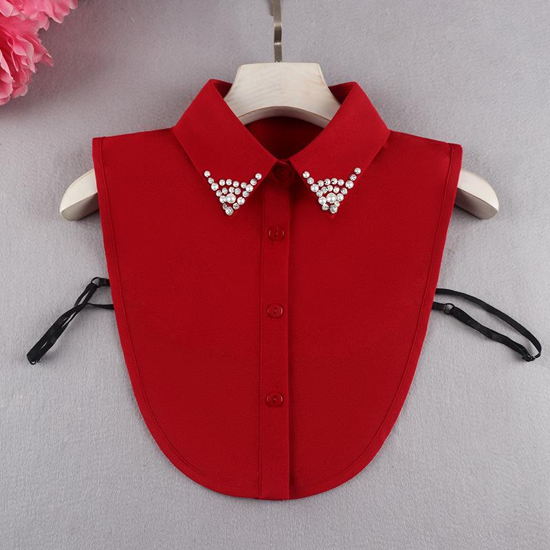 Μόδα Χρώμα Καραμέλας Λευκό Ψεύτικος Γιακάς Πουκάμισο Γυναικείο Ψεύτικος Γιακάς Μισό Πουκάμισο Μπλούζα Ψεύτικος Γιακάς Γυναικείο Πουλόβερ Πουκάμισο Αποσπώμενοι Γιακάδες