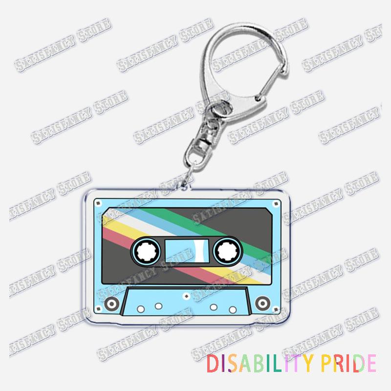 Disability Pride Key Chain Keychains Ring for Accessories Bag Pendant Keyring Jewelry Autism Festival Support