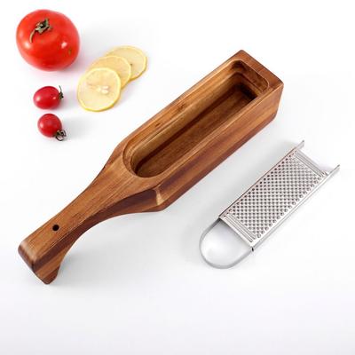 With Wood Container Stainless Steel Cheese Grater with Handle Cheese Slicer Set  Kitchen Tools