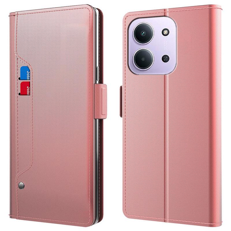 

Phone Case For Xiaomi Redmi 15C 4G (EU) (173mm)/15C 5G (EU) (173mm)/Poco C85 4G (173mm) Stand PU Leather Cover Card Holder Mirror