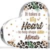  1pc Maitys Teacher Appreciation Acrylic Heart Keepsake - "It Takes A Big Heart To Help Shape Little Minds" Design, Perfect Thanksgiving, Graduation 