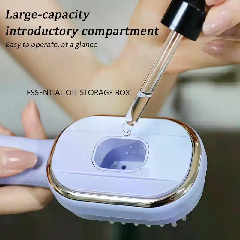 מסרק עיסוי חשמלי עם ויברציות חכמות וחימום, מסאז' לראש, לשימוש פנימי וחיצוני, מסרק עיסוי לראש מרגיע