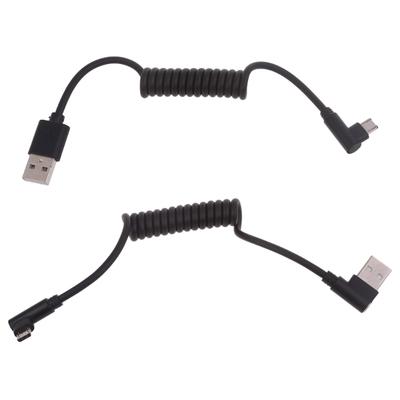 Federgewickeltes Ladekabel USB-Stecker auf Micro-USB-Stecker Flexibel 60W 480Mbps Lade- und Datensynchronisationskabel für Telefon Lautsprecher