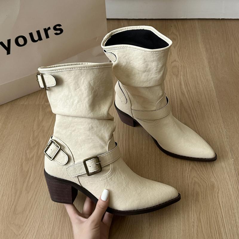 Fashion High Heels Women Ankle Boots Pointed Toe Fashion Shoes Dress Designer Winter Pumps 2025 New Casual Goth Chelsea Botas De Mujer
