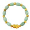 Vietnamese Sand Gold Jade Pixiu Bracelet for Men and Women - Copper Gold-Plated Beads, Imitation Hard Gold Pixiu Design.