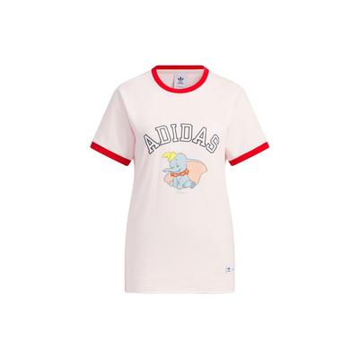 adidas Oryginalne Disney Dumbo Nadruk Logo Prosty Krój Patchwork Krótki Rękaw T-Shirt Damskie Top Różowy IN1064