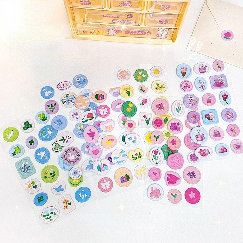 DIY Journal Stickers Wax Seals Stamp Stickers Album Decorative Sticker Adhesive Diary Stickers