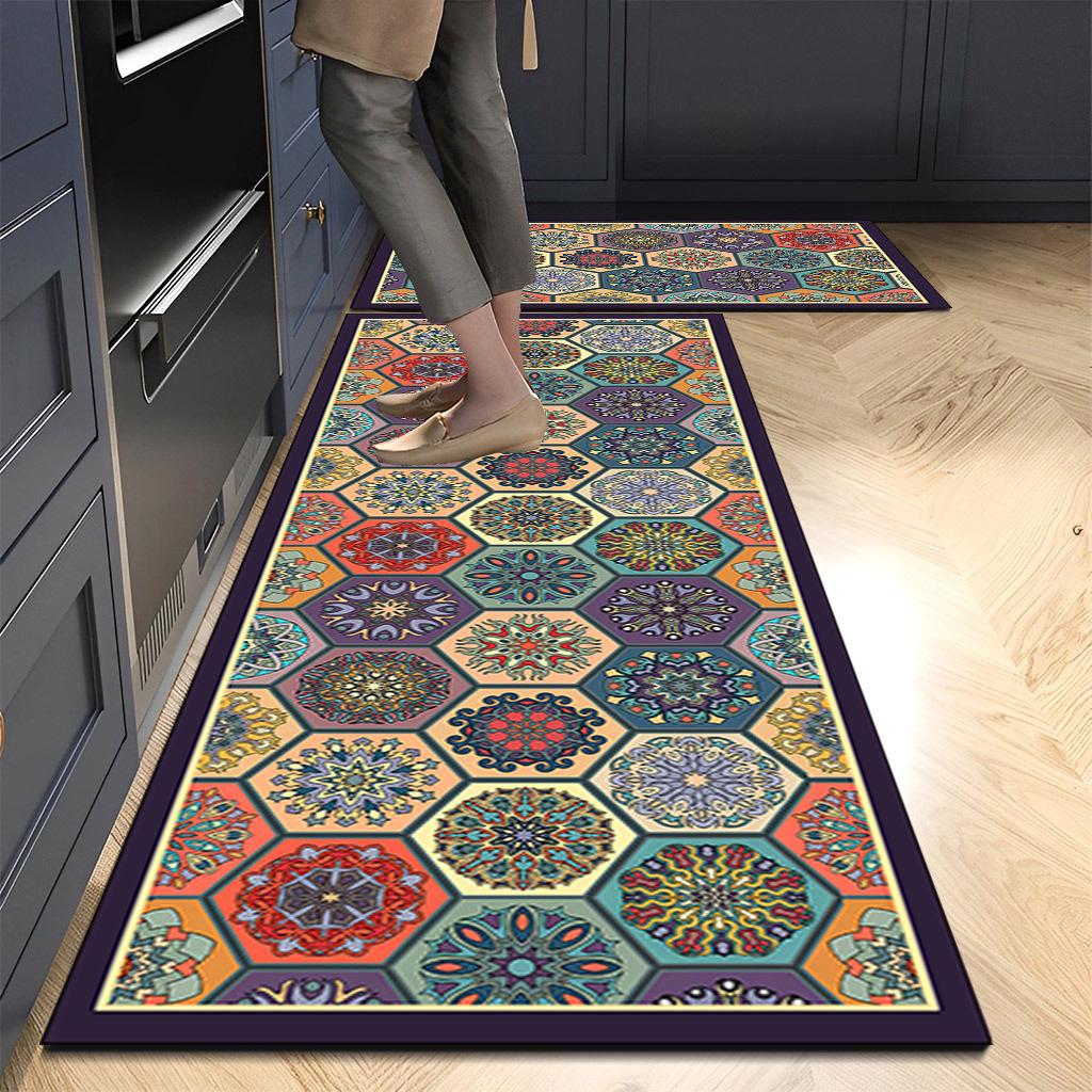 Temu Retro-Muster Diatomeenerde Bodenmatte: Ölbeständige, Wasserabsorbierende, Schnelltrocknende, Leicht zu reinigende Fußmatte