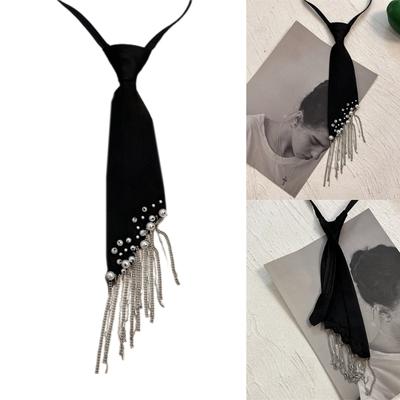Formal School Girl Necktie Tassels Pre-tied Tie Easy-to-Wear Preepy Tie