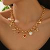 Herzförmige Anhängerkette mit Schmetterlingsschleifen-Design Für Damen Modeschmuck