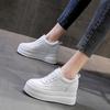 Women's Shoes Slope Heel 2025 New Muffin Thick Sole Inner Height Increase Women's Shoes Mesh White Shoes Casual Sports Shoes Fashion