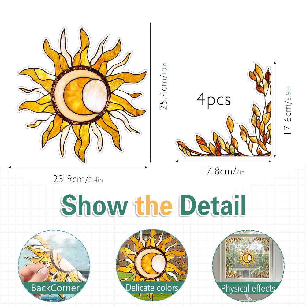 Colorful Window Film PVC Electrostatic Church Glass Decal Wall Sticker Art Mural Wallpaper for Home Decoration