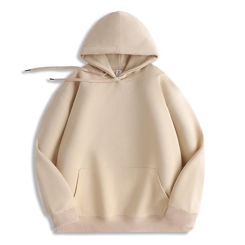 Herbst-Hoodie für Paare: Leicht, Bequem, Einfarbige Baumwoll-Langarmshirts mit bedruckbarem Herrenlogo