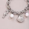 Summer Beach Rust-proof Steel Bracelets for Women Starfish Shell Ocean Style Pendant Bohemian Jewelry Gift Fashionable Resortwear