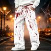 Men's Corduroy Casual Straight Leg Pants with Elastic Waistband and for Halloween