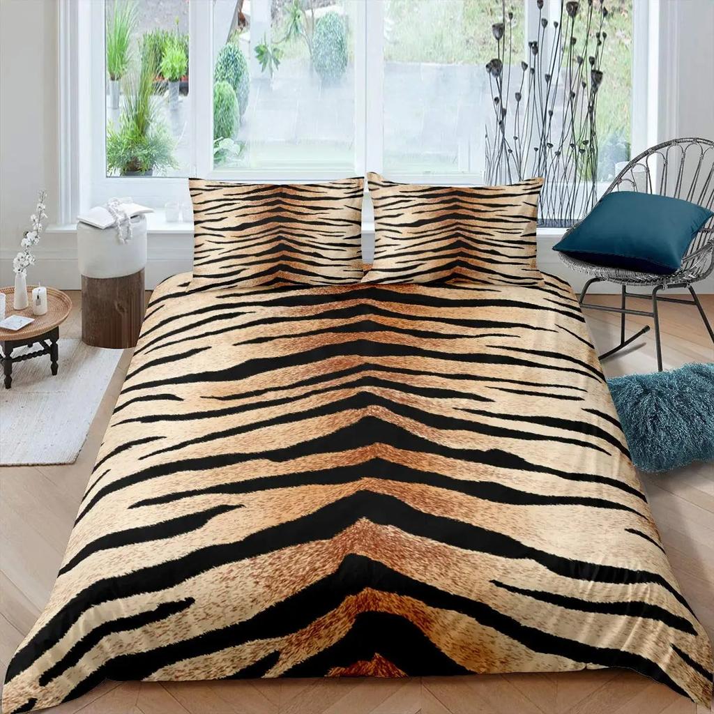 3D Print Leopard Bedding Set Queen King Soft Bedclothes Twin Bohemian Print Duvet Cover With Pillowcase Polyester Quilt Cover