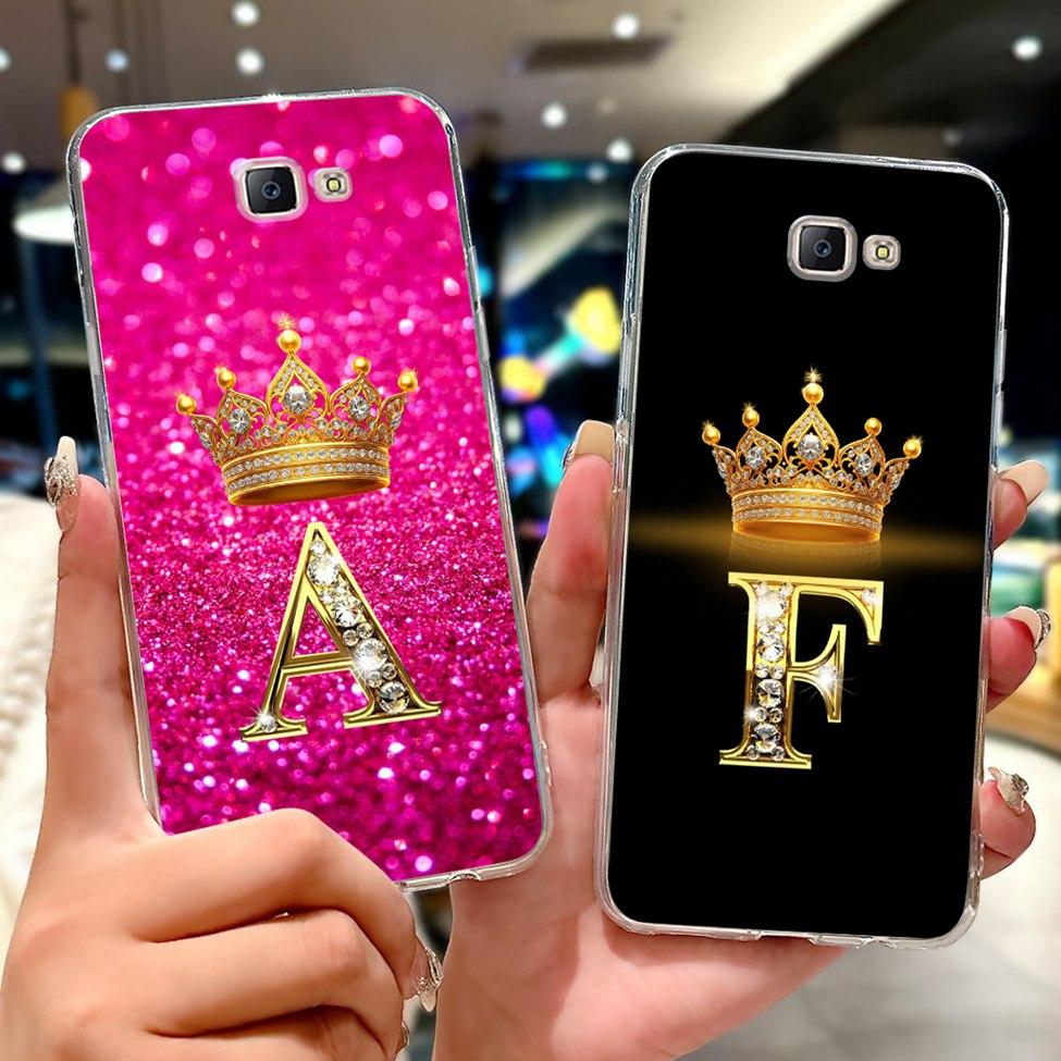 For Samsung J7 Prime Case Clear Fashion Luxury A-Z Letters Soft Back Cover For Samsung Galaxy J7 Prime 2 Phone Case Bumper