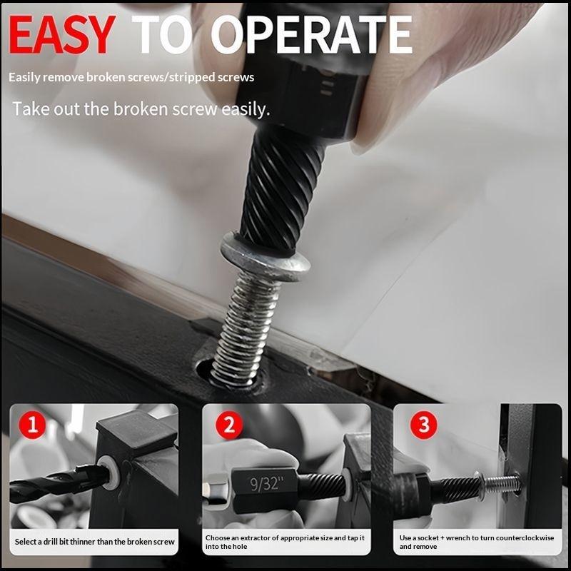 Heavy-Duty Easy Out Screw Extractor Set for High Efficiency and Durability in Removing Damaged Bolts at Home