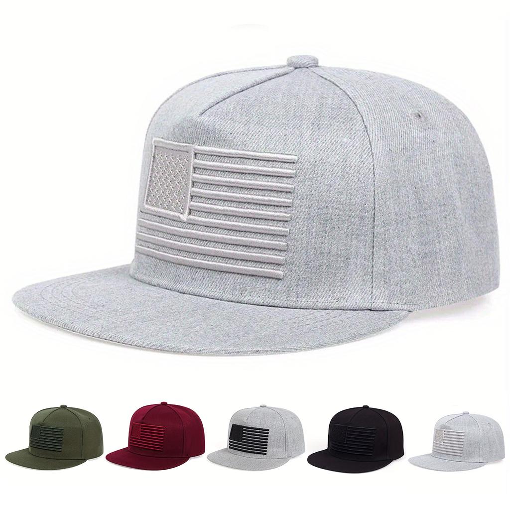 1Piece Unisex Us Flag Embroidered Hip Hop Urban Street Style Hat Outdoor Adjustable Sunscreen Leisure Hat Spring Autumn Travel Beach Vacation
