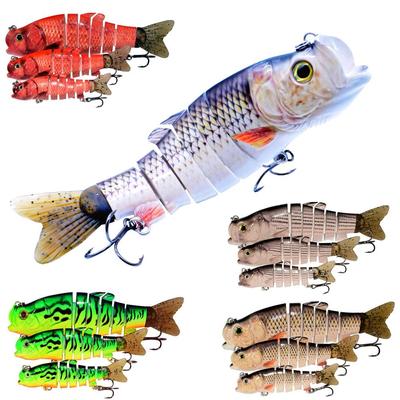 Fishing Lures for Bass Trout  Muskie 6 Jointed Swimbaits  Bionic Swimming Bait Freshwater Saltwater Crankbait Lifelike Fish