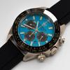 Herren Taucher-Chronograph Uhr, Keramiklünette, Türkisfarbenes Zifferblatt, 20 ATM Wasserdicht