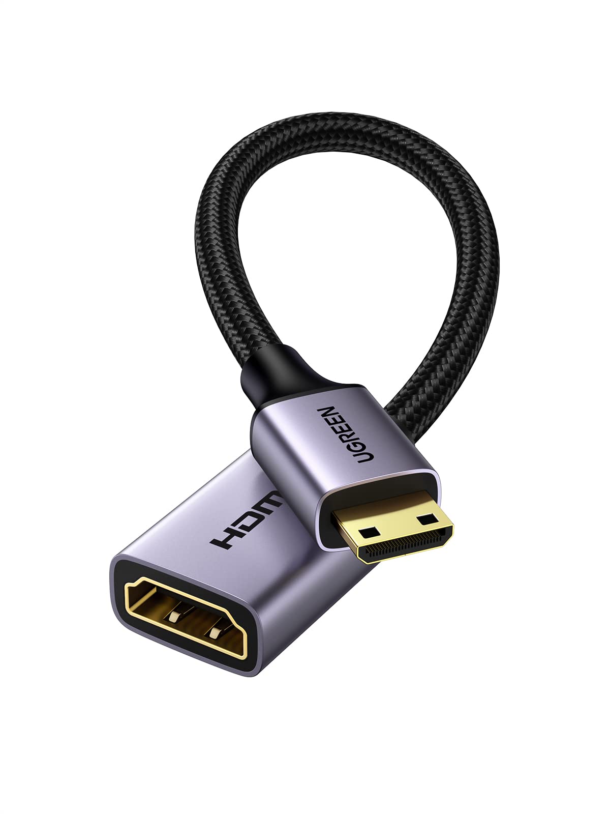 

UGREEN Mini HDMI переходник Мужской Женский HDMI Mini HDMI переходной кабель HDMI Тип C Мужской в Тип A HDMI высокоскоростной Mini HDMI переходной адаптер Серый