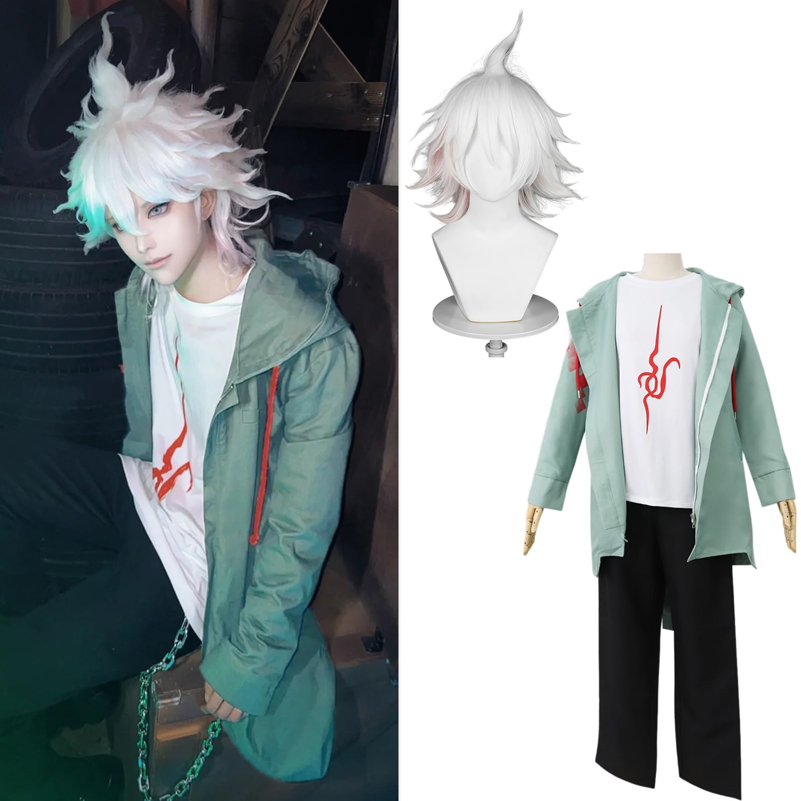 

Komaeda Nagito Cosplay COSPLAY [CR ROLECOS] Costume, Uniform, (Komaeda Nagito, XXL)