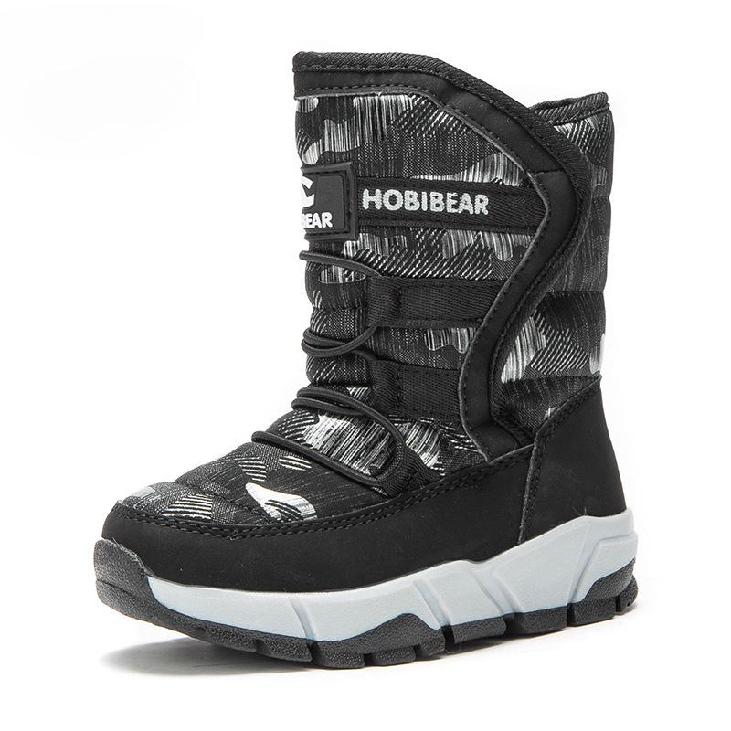 

Дитячі зимові черевики, Чоботи для хлопчиків, Зимові нові теплі плюшеві бавовняні черевики, Дитяче тепле взуття для дівчаток 38 сірий/чорний