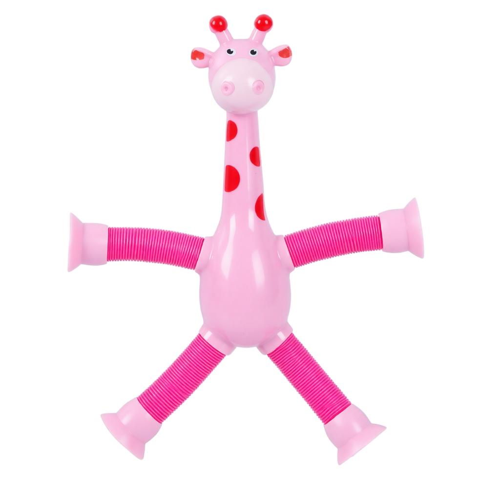Suction Cup Giraffe Robot Stretch Toy - Morphing Educational Extendable Tube Toy for Kids (No Lights)