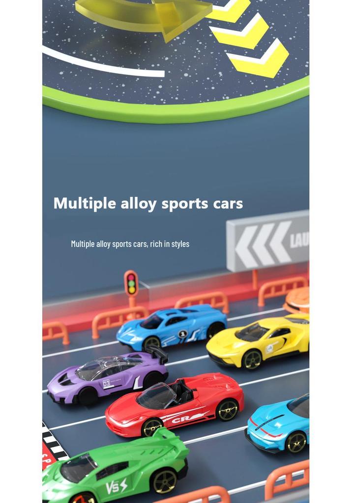 Kids' Mini Car Model with Tracks & Parking Lot - Educational Alloy Toy Gift