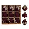 Velvet Christmas Balls Hanging Hoop Tree Decorations Xmas Party Ornaments Easy To Hang Plastic Holiday Decor for Home Office Parties