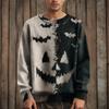 Men's Long Sleeve Pullover Sweater Casual Halloween Print Knit Oversized Sweater