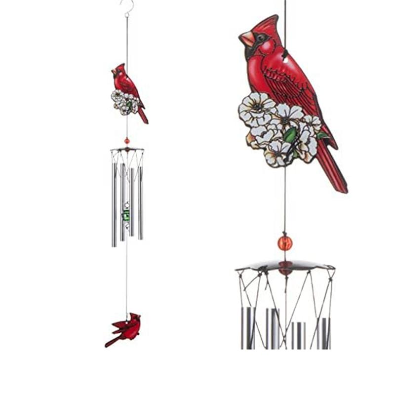 Cardinal Bird Wind Chime, Cardinal Gifts For Glory Mother's Love Gift, Bird Bell Chimes For Garden Backyard Church