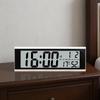 Battery Powered Large Digital Alarm Clock with Backlight Temperature Humidity Date Snooze Table Clock Dual Alarm12/24H LCD Clock