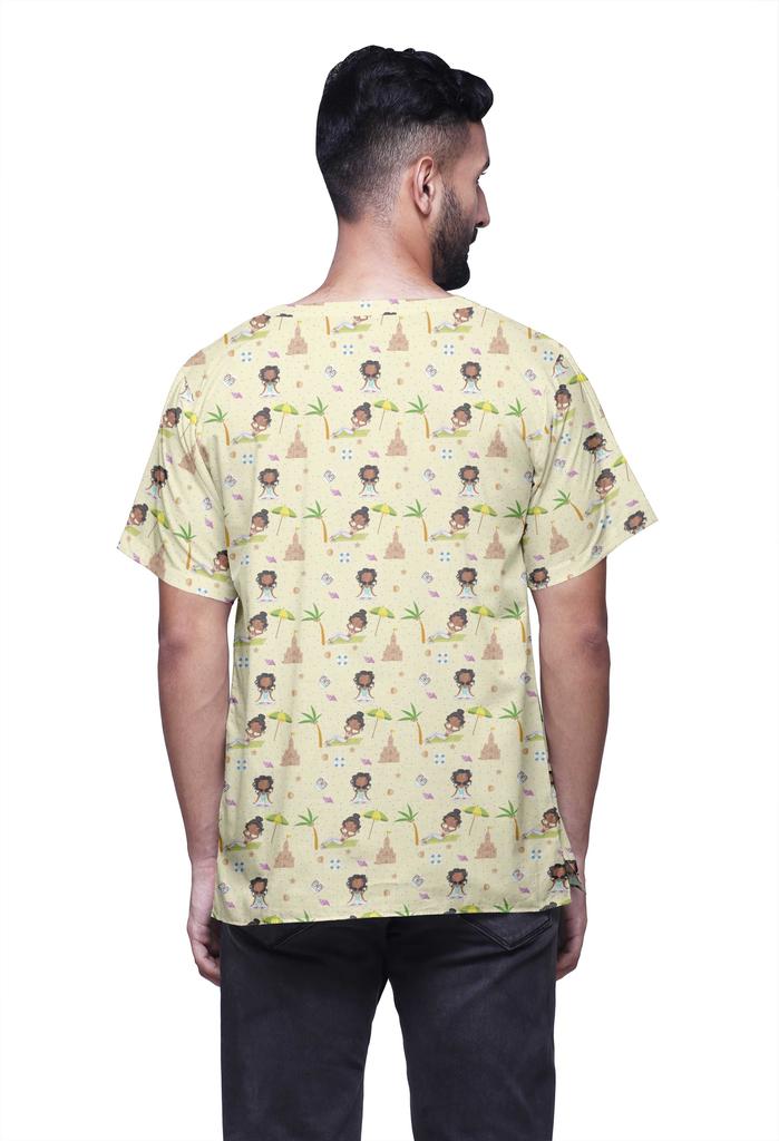 Atasi Tailored Fit Short Kurta Cotton Cambric Printed Keyhole Neck Casual