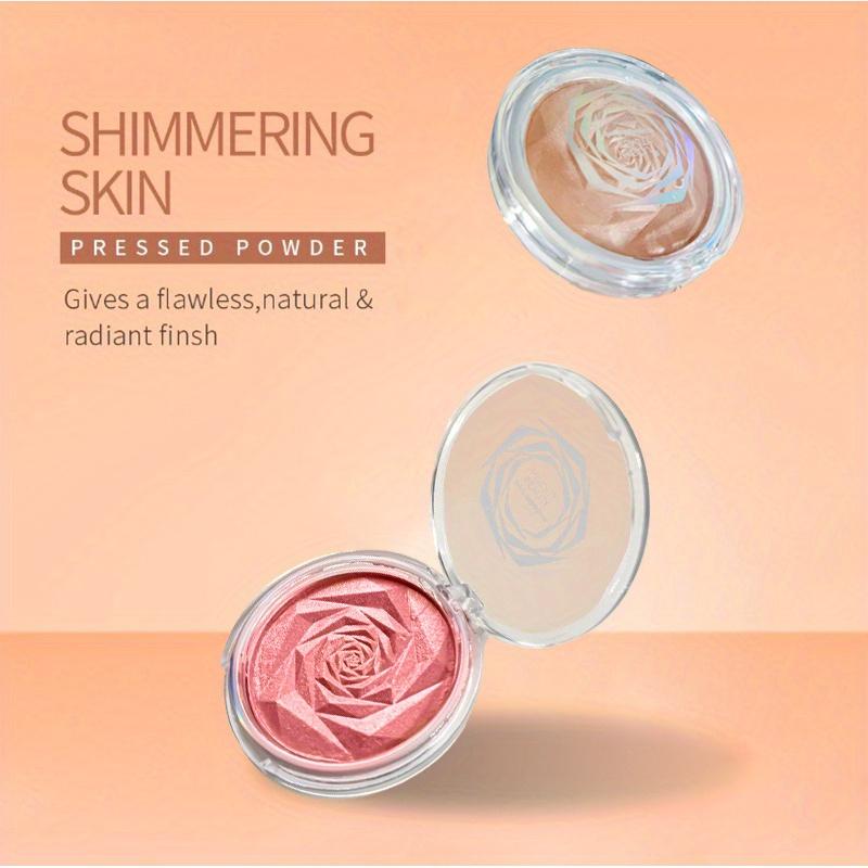 Rose Diamond Highlighter Powder Palette, Blush Palette Face Highlighting Contouring, Pearlescent Eyeshadow Highlighter, Makeup Gift for Women