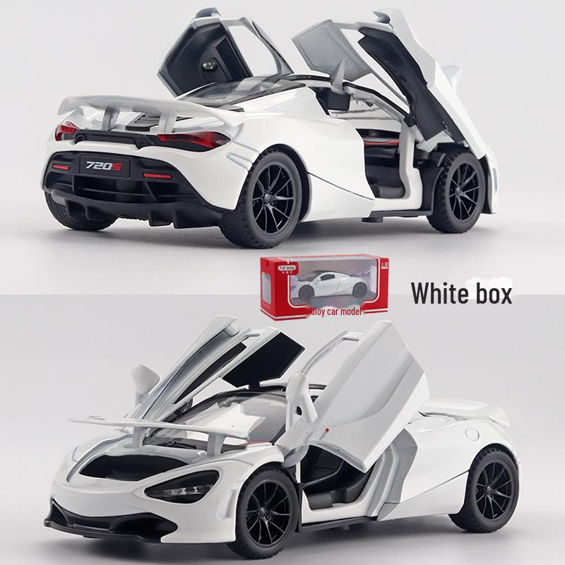 Boxed 1:32 McLaren 720S Alloy Toy Car with Pull Back, Sound, and Light Features