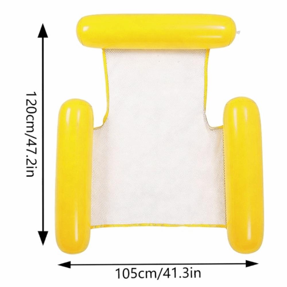 Mesh Seat Floating Bed Portable Pool Float New Inflatable Water Hammock Pool Activity B-Yellow