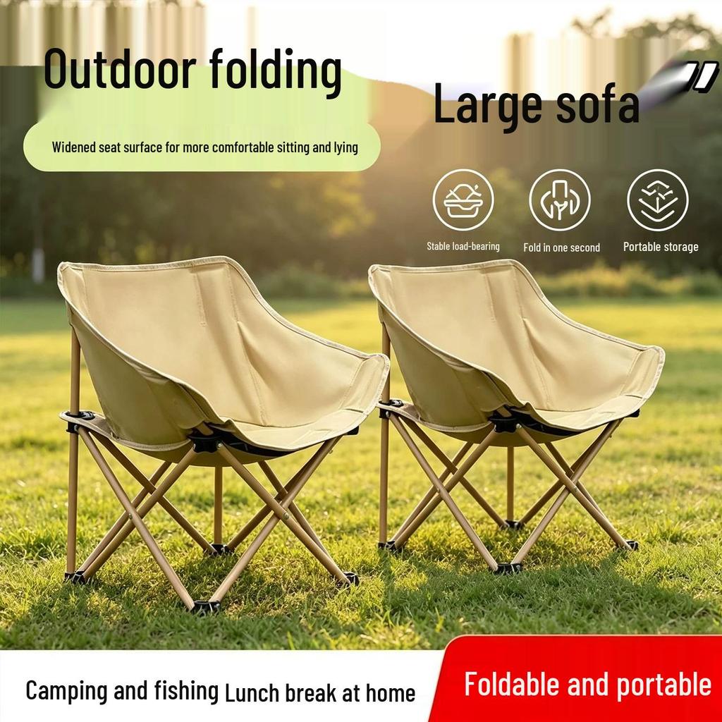 Portable High-Back Folding Moon Chair for Camping and Outdoor Use