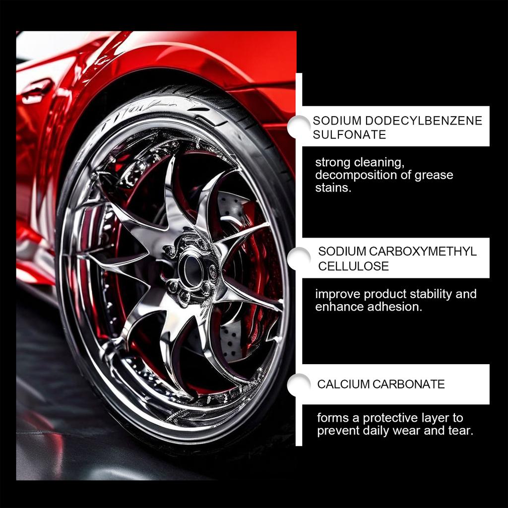 Alloy Wheel Cleaner Paste with Applicator Sponge Rim Polish Protector Removing Rust and Brake Dust Stains for Car Detailing 50g