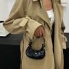 Foreign Trade Bag Women 2025 New Ins Internet Celebrity Mini Moon Bag Fashion Patent Leather Chain Messenger Bag Tide