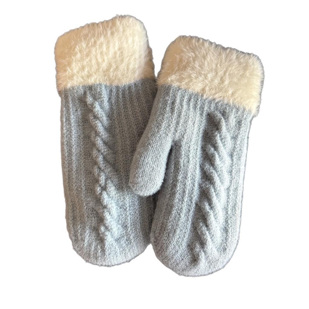 Unisex Alpaca Wool Knit Winter Gloves With Fleece Lining For Commuting And Outdoor Activities